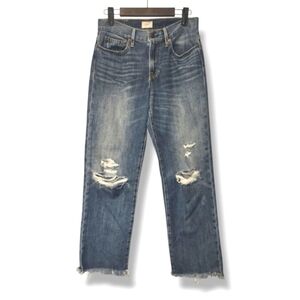 Able Vintage Style Dark Wash Distressed Jeans Size 25